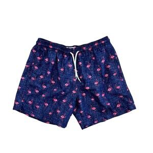 Trunks Surf &‎ Swim Shorts Mens Large, Pockets, blue Flamingo/liner Quick Dry